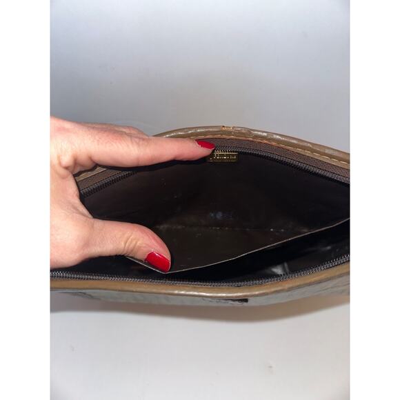 FENDI Zucca Clutch Bag Zucchino Purse pouch PVC FF Vintage Brown Authentic - Picture 15 of 16
